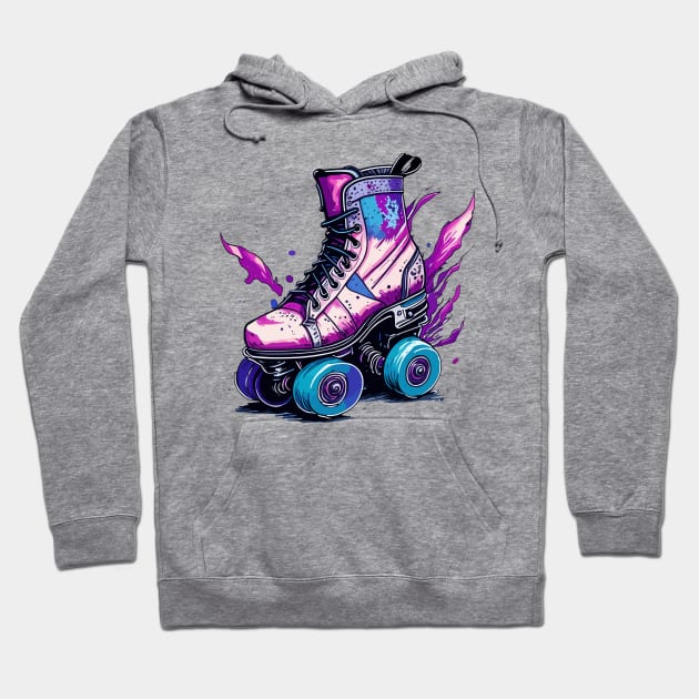 Pink roller skates Roller Skate Hoodie TeePublic